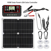 저소음 캠핑용 휴대용 발전기 태양 전지 패널 세트 100w 키트 컨트롤러 usb 시스템, 20a 컨트롤러 포함