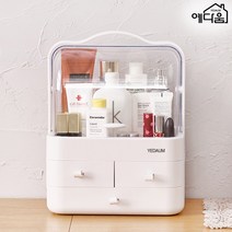 예다움 화장품정리대 뚜껑있는 보관함 수납함 정리함 중, 01.클리어 화장품 정리함-중:화이트, 1개