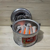 가정용 숯불 그릴 야외 화로 오버파이어 스토브, 숯불난로+배수판(바비큐망 포함)