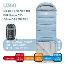 동계 캠핑 코튼 침낭 백패킹 모포 겨울 경량 군용 포단 군인 야외 보온, (U350)1.7kg기본-스카이