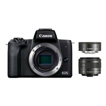 캐논공식총판 正品 EOS M50 Mark II + 15-45mm + 22mm 더블렌즈 KIT 블랙
