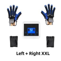 코어스케이팅 보드 매트 충전 휴대용 재활 로봇 장갑 뇌졸중 편마비 뇌경색 훈련 장비 손가락 연습기, Left and Right XXL+UK  Plug