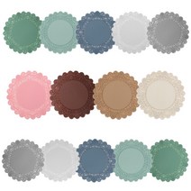 [국산] 4P 플라워 레이스 실리콘 티코스터 컵받침 소+중+대 10cm 12cm 14cm, 4개, 중(12cm), 브라운