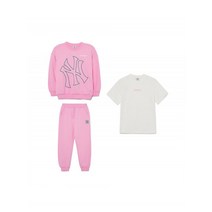 MLB KIDS 베이직 빅로고 여아 맨투맨 세트 3set NY Pink