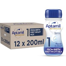 Aptamil 어드밴스드 1단계 신생아용 베이비 우유 레디투유 리퀴드 압타밀 영국분유직구 12x200ml, 1개