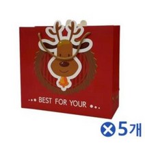 크리스마스선물 루돌프쇼핑백대x5개 포장 기프트백 기성 봉투 마트가방 손잡이, 상세페이지 참조