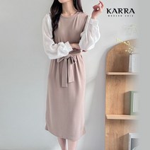 카라 KARRA 77까지 셔츠슬리브라운드원피스+벨트SET KB3SOP049A