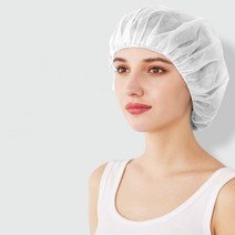 일회용 부직포 위생모자 조리 위생모 21인치 100매 20g 일반형, 화이트
