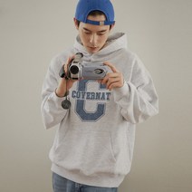 230496 커버낫 빅 컬리지 C 로고 후디 헤더 그레이