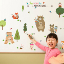 아트앤조이 포인트스티커 벽지 시트지, 2.캐릭터 - 05.동물 인디언2(B5C138)