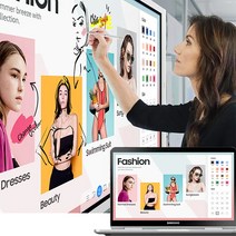 삼성 85인치 전자칠판 플립3 LH85WMAWLGCXKR 벽걸이 스탠드 무료설치, 본체+한성스탠드(흰색. 노트북 받침대 있음)