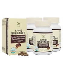 프리미엄 발효율피 추출물 엘라그산 추출 분말 가루 60정, 3개