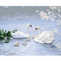 보석십자수 천년의사랑 커플백조 속삭이는 러브스완 유화감그림 큐빅아트 집콕취미 인테리어 집중력향상 웨딩 신혼 선물 액자없음 비즈 구슬 수제공예 DIY만들기세트 18종, 커플백조6번, 80*100CM