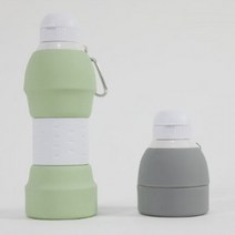 접이식텀블러 접는텀블러 텀블러컵 키친프리 실리콘물병 600ml, 그린