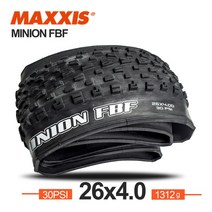 팻바이크 MAXXIS-26 미니언 FBF FBR 26x4.0 접이식 MTB 산악 자전거 타이어 트라이얼 라이드 팻 바이크 플, 01 1PC FBF 26X4.0