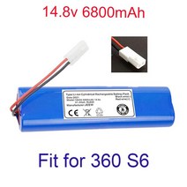 Qihoo 4.8 S6 로봇 식 진공 청소기 예비 부품 액세서리 교체 용 맥세이프차량충전기 차량용고속충전기보조, 01 6800mAh