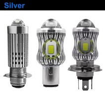 H4 BA20D H6 LED 오토바이 헤드 라이트 전구 3500LM 하이/로우 빔 Motobike 램프 스쿠터 액세서리 안개 조명 10W 유니버설, 03 P15D-25-1, [01] Silver