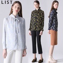 리스트 리스트 타이넥플라워프린트블라우스 NC