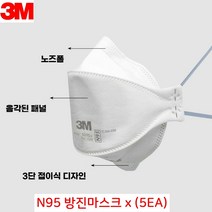 공사 현장용 안면부여과식 N95 방진마스크 5ea 주물용 작업용