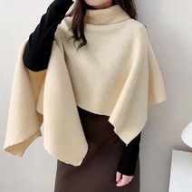 케이프 코트 여성반 망토 풀오버 목도리 스카프 유행 비대칭 터틀넥 목도리 캐시미어 니트 판초 겨울 따뜻한