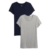 GAP 여성용 크루넥 티셔츠 2팩 네이비 유니폼