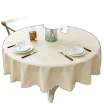식당 식탁보 방수 방유 방열 세탁 면제 호텔 유럽식 가정용 원형 큰 원탁 식탁보 식탁보 패브릭80759, 샴페인 만년청 (창고정리완판), 원 140cm