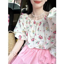 프렌치 포근한 분위기로 한 세트 여름 달콤 상큼 모던 시크 투피스