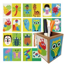 [동화오피스] 데코샌드 연필꽂이만들기 / 샌드아트 DIY 어린이 만들기키트, 208 매미+대나무, 1개