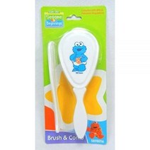 세서미 스트리트 초보자 베이비 쿠키 몬스터 헤어 브러시 및 빗 세트