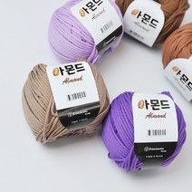 패션메이드 아몬드 코마면 뜨개 가방 소품 의류 인형실1팩(5볼), 40번