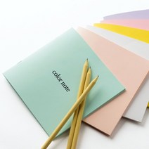 슬림 무지 미니 32쪽 컬러노트+종이연필 예쁜노트 기념품 포토북 굿즈 홍보용, 퍼플