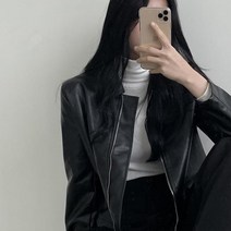 오버클래쓰 여성 기본 캐주얼 루즈핏 라이더 자켓 집업 간절기
