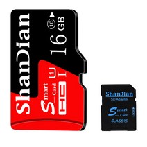 SHANDIAN 100% 원래 진짜 용량 8 기가 바이트 어댑터 선물 16 메모리 카드 32 클래스 10 스마트 SD 64 SD/T, 02 16GB