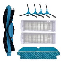 Cecotec 콩가 3290 개 진공 청소기 예비 부품 사이드 브러쉬 교체 키트를위한 HEPA 필터 롤러 브러시 청소 패드 천, 사진 색상, 하나