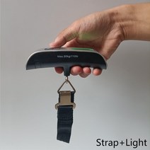 휴대용 LCD 디스플레이 디지털 수하물 저울 50kg 10g 전자 걸이식 여행 가방 무게 도구, 스트랩 라이트