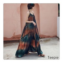 티피/Teepie 여성 패션 여름 홀터넥 트임 오프숄더 루즈 원피스 바캉스 비치 스커트