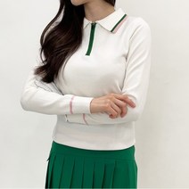 (빈야드나인) K-2227 지퍼 카라 니트_ 여성골프웨어 데일리 도매 골프 공장