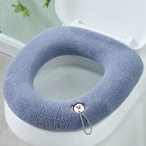 Thicken Toilet Seat Cover With Handle Winter Warm Soft Washable Closestool Mat Lid Pad Bidet Bathroo, [03] Dark Grey