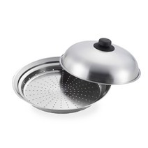 요시카와 스테인리스 스틸 찜기, D 23.5cm x W 28.8cm x H 11.7cm, 1개