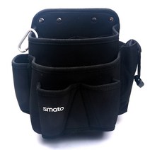 SMATO 다목적 공구집 6포켓 SMT-1002 신형 툴 파우치 6구 폴리 26x25x17cm 못주머니 공구 주머니 작업 벨트 연장집 다용도 수납 공구함 공구벨트 연결 카라비너, 1개