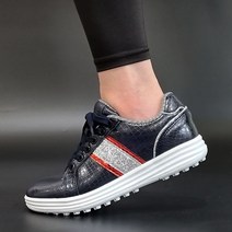 아놀드파마 국산 여성 키높이 골프화 가죽 4cm 스파이크리스 골프 운동화