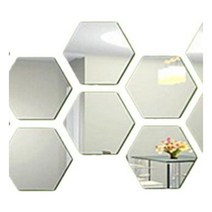 거울시트지신발장 육각 실버 소 12개 전신거울 스티커 화장실 _[230310EA], 본상품선택