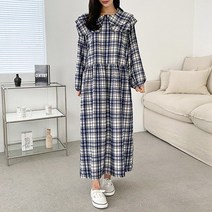 여자 10대 20대 레트로 감성 오버핏 카라 롱원피스