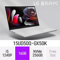 [오늘출발] LG전자 2022 울트라PC 15UD50Q-GX50K - 15인치 가볍고 휴대하기 좋은 사무용 인강용 대학생 추천 노트북, 16GB, Free Dos, 256GB