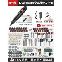 전동조각기 강력 미니 유선 전기 그라인더 휴대용 조각 드릴 다기능 광택 절단 도구 속도조절 정밀 조각기, D.플러그인강화 12V정속 그라인더+558종
