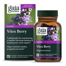 Gaia Herbs Vitex Berry Chasteberry Hormone Balance for Women Vegan Liquid Capsules Black 60 Count, 60 Count (Pack of 1), Frustration-Free Packaging