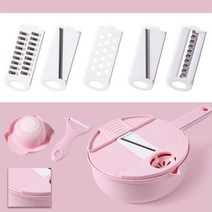 야채 커터 슬라이서 주방 도구 스테인레스 스틸 플라스틱 12 1 과일 감자 당근 양파 요리 가제 도구 액세서리, 하나, Pink