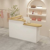 미용실 카운터 매장 안내데스크 계산대 옷가게 프론트, 인조석 패턴 + 화이트 + 왼쪽 코너