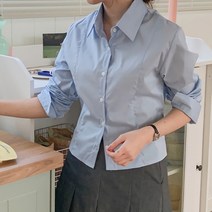 [KT알파쇼핑][바보사랑]여성 봄 베니크 스판 세미크롭 라인 남방