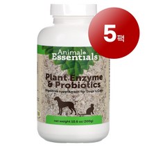 리암마켓 Animal Essentials 애니멀 에센셜 강아지 고양이용 면역 장 소화 건강 관리 식물 효소 프로바이오틱스 300g 1팩, 5팩